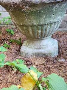 lot 28 image: Concrete Garden Urn Planters, pair