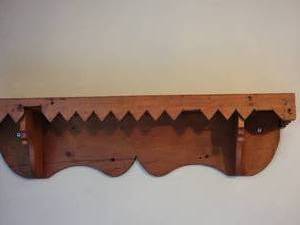 lot 94 image: Vintage Handcrafted Wooden Folk Shelf