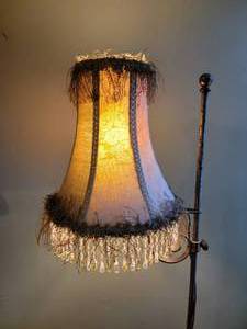 lot 129B image: Retrofitted Standing Oil Lamp