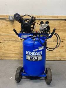 lot 12 image: KOBALT 30-Gallon Two Stage Portable Corded Electric Vertical Air Compressor