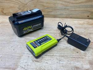 lot 45 image: RYOBI 40V Lithium-Ion 6.0 Ah High Capacity Battery and Charger Kit