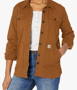 lot 114 image: CARHARTT Womens Relaxed Fit Twill Lined Overshirt- Size M (8-10) Regular- Carhartt Brown
