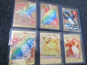6 PCS Gold Cards Hyper Rare Rainbow...