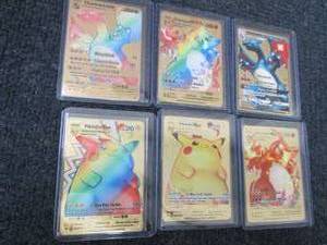 6 PCS Gold Cards Hyper Rare Rainbow...