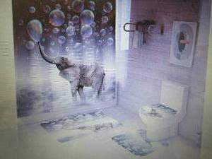 4 Pcs Cute Elephant Shower Curtain ...