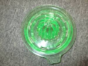 vintage green glass juicer ...