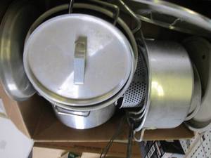 canning pots, lids, strainers ...