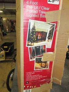 4 foot pre lit clear potted tree w...