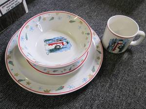 snowman dishes 4 serving set ...