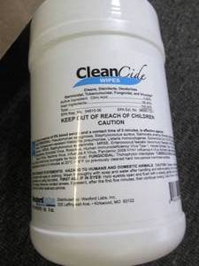 box of 12 clean cide wipes ...