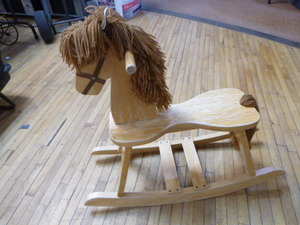 lot 58 image: Wooden Rocking Horse