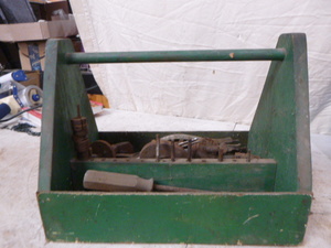 lot 73 image: Wooden Toolbox with Tools