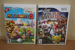 lot 44 image: Nintendo Wii Games - Mario Party 8, Super Smash Bros Brawl