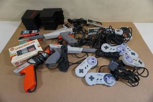 lot 54 image: Nintendo NES and SNES Controllers
