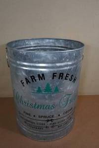lot 87 image: Farm Fresh Christmas Trees Decorative Galvanized Bucket