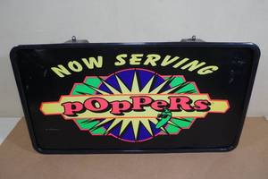 lot 96 image: Jalapeno Poppers Hanging Store Sign