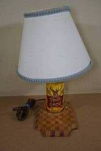 lot 103 image: Vintage Schells Xmas Brew Beer Can Table Lamp