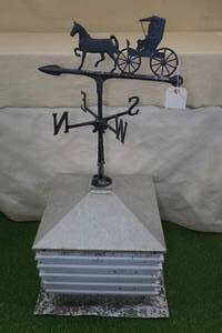 lot 108 image: Barn Cupola with Horse and Buggy Weathervane