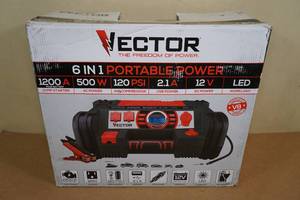 lot 135 image: Vector 6 in 1 Portable Power Station - Jump Starter