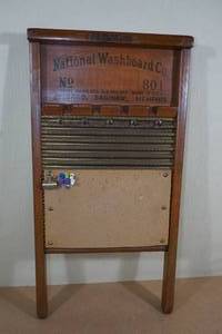 lot 185 image: National Washboard #801 with Cork and Key Hooks