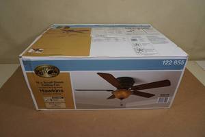 lot 218 image: NEW Hampton Bay Hawkins 44 Small Room Ceiling Fan