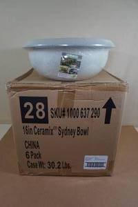 lot 221 image: NEW Southern Patio 16 Ceramix Sydney Bowl Planters - 6 Pack
