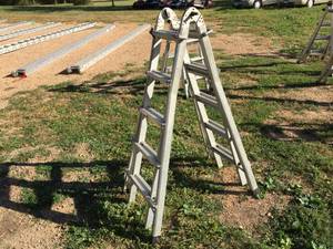 lot 117 image: Aluminum Folding Extension Ladder