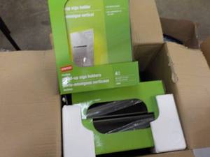 lot 69 image: Case of 24 Staples Stand Up Sign Ho...