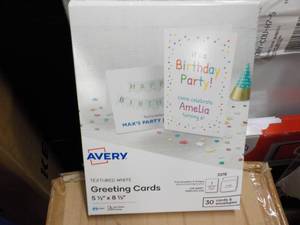lot 88 image: Avery Textured White Greeting Cards...