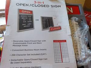 lot 162 image: 3 in 1 OpenClosed Sign...