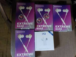lot 202 image: TWS i12 Ear Buds, and 4 Magnavox Ex...