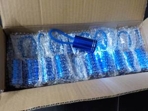 lot 255 image: Case of 50 Blue 4 LED Flashlights...