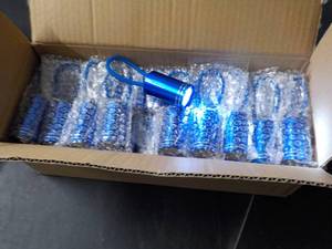 lot 257 image: Case of 50 Blue 4 LED Flashlights...