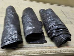 lot 312 image: 3 rolls of 23 Long Garbage Bags...