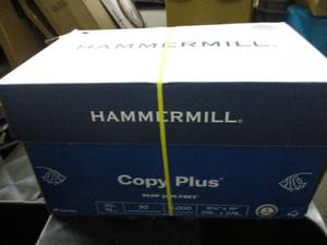 lot 3 image: 20 lb. box of Hammermill Copy Paper...