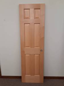 2-Maple Natural Finish 6 PNL Door Slab Only Size 1-8