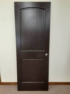 2- Solid Pine Arch Top Dark Stain Slab Door Size 2-6