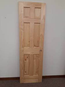 2- Knotty Pine Natural 6 PNL Slab Only Door Size 2-8