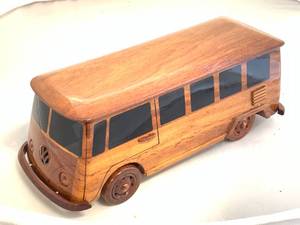 Custom Made VW Volkswagen Mahogany Bus 11 Inches Long