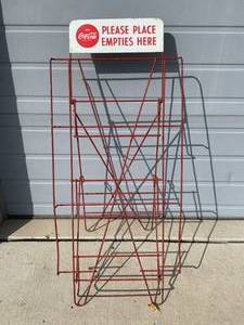 1940s or 1950s Metal Coca-Cola Rack 47 Inches Tall
