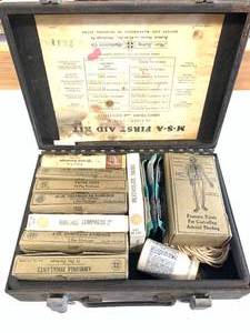 1940s Mine Safety First Aid Kit Full