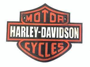 Harley-Davidson Cast Iron Sign Plaque 18 Inches Wide