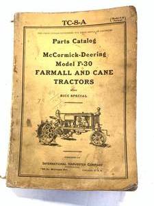 1930�s Farmall F30 Parts Catalog