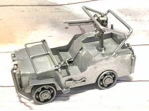 Custom Made Metal Jeep with Gunner Turret 8 12 Inches Long