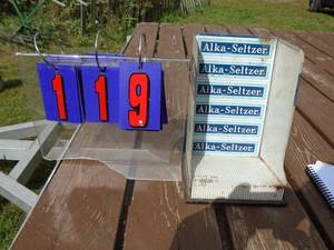 lot 119 image: Old Alka Seltzer tin counter display. Nice condition. As shown.