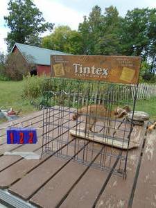 lot 122 image: Tintex dye packet rack. Nice display piece. As shown.