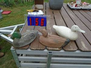 lot 156 image: Qty of 3 duck decoys. As shown.