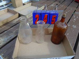 lot 245 image: Qty of 3 glass bottles. As shown.