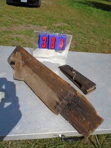 lot 384 image: Leather working vises. As shown.