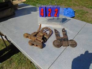 lot 422 image: Sliding barn door hardware. As shown.